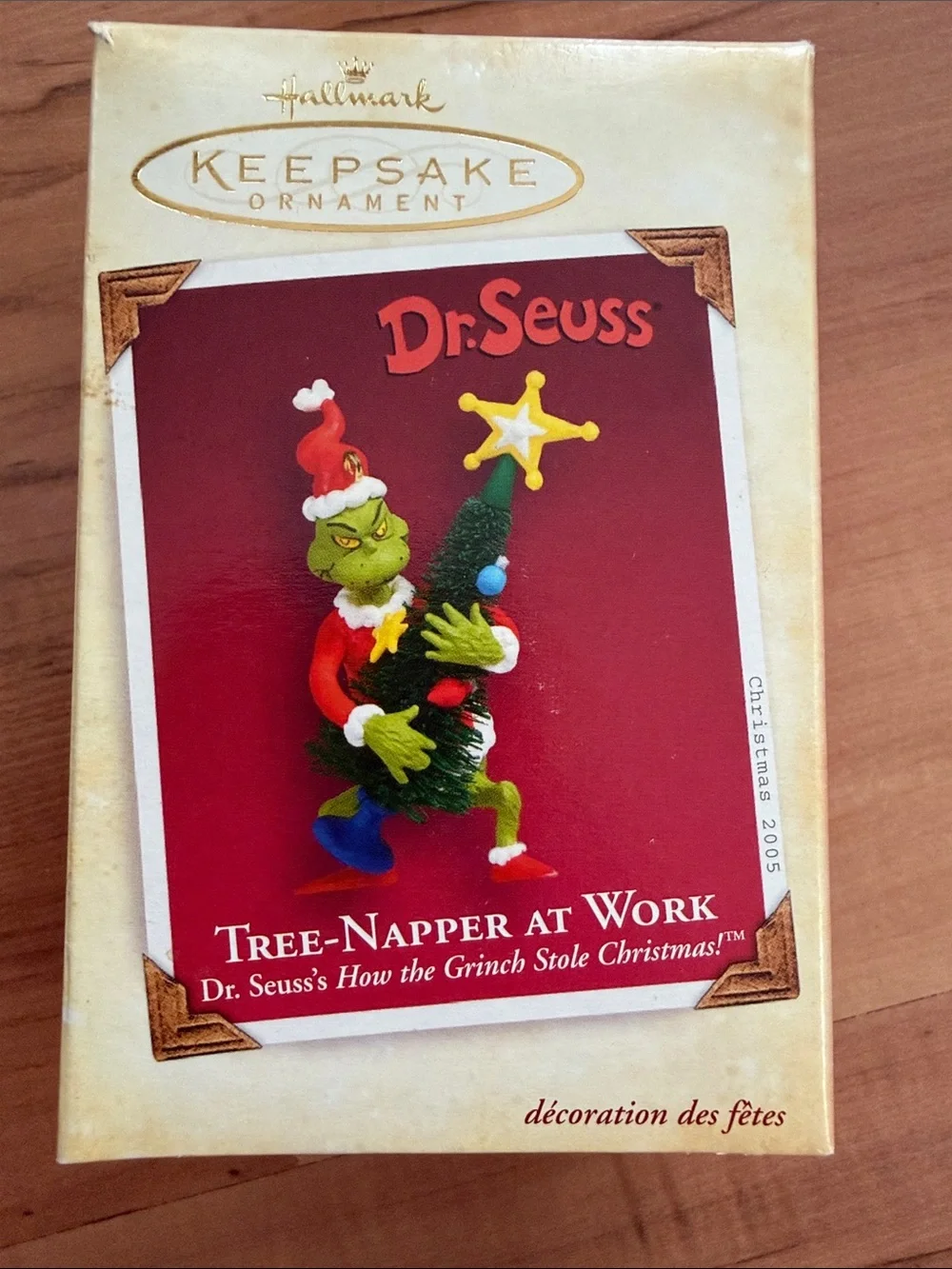 Vintage 2005 Hallmark Dr. Seuss Grinch Tree Napper At Work Christmas Ornament